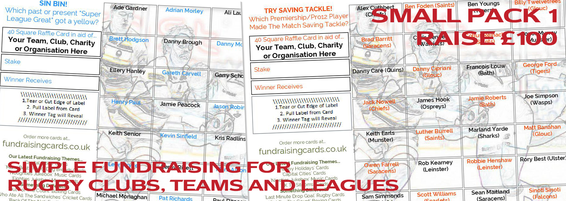 Raise �&pound;200 Rugby Club Fundraising Card Pack